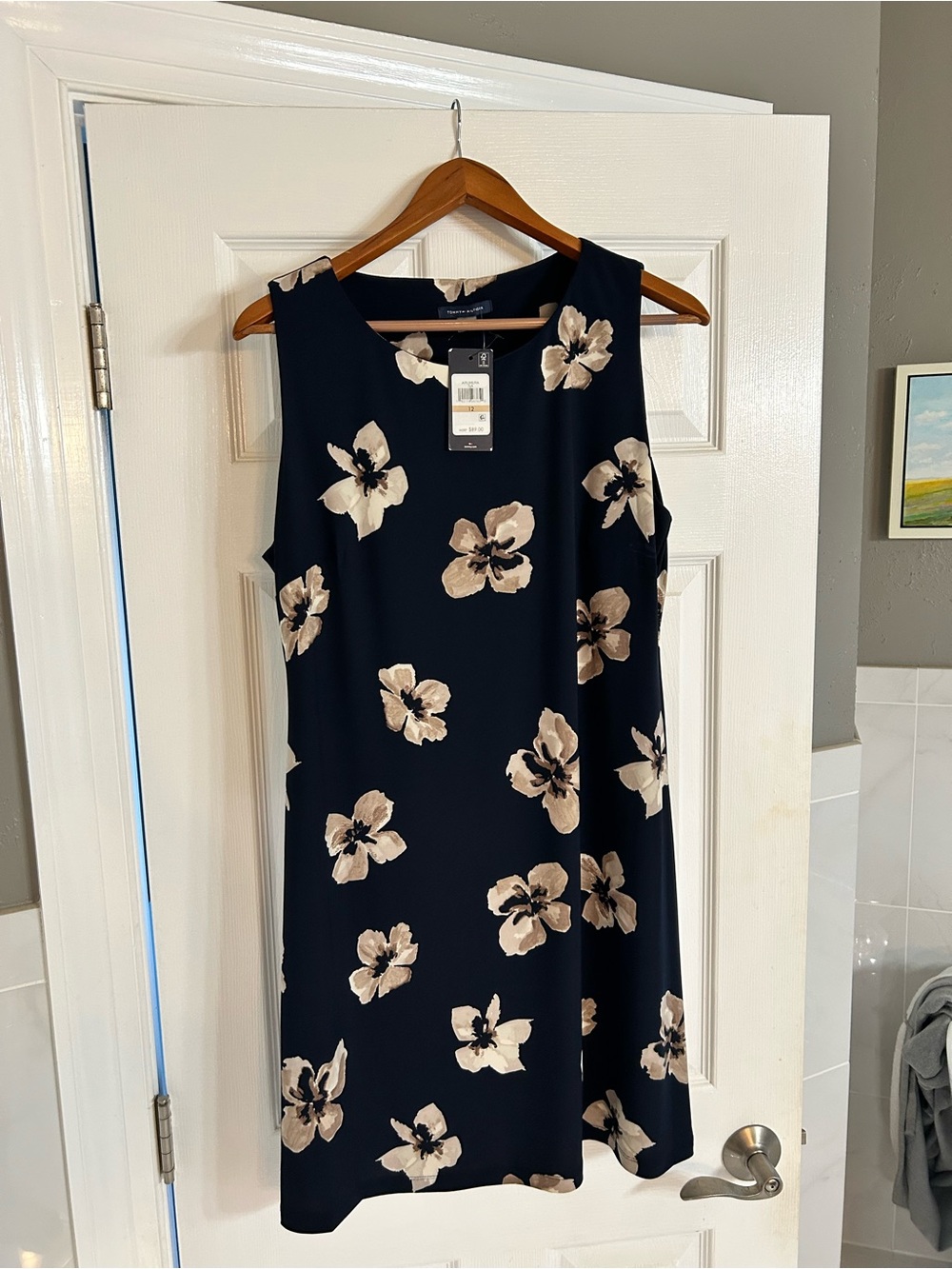 Tommy Bahama Navy Sleeveless Floral Shift Dress
